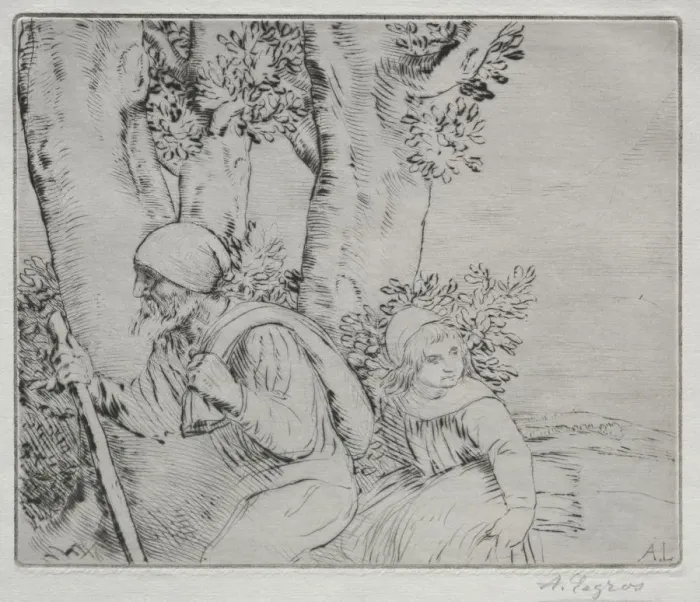 Framed Print : Return from the Field (Le Retour des Champs-2nd Plate). Creator: Alphonse Legros (French Framed Print : Return from the Field (Le Retour des Champs-2nd Plate). Creator: Alphonse Legros (French