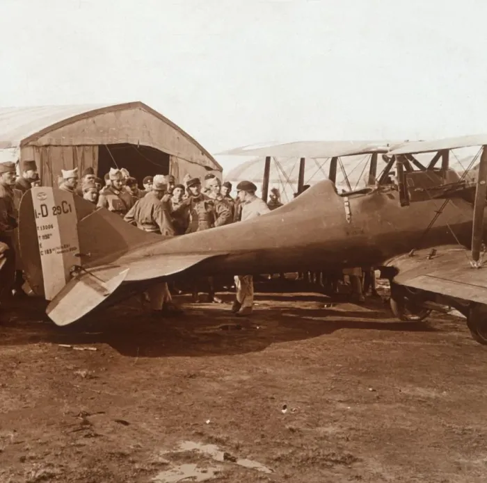 Framed Print : Return of fighter plane, c1914-c1918 Framed Print : Return of fighter plane, c1914-c1918