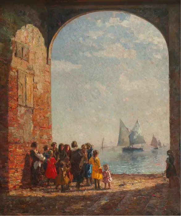 Framed Print : The return of fishing boats, c. 1920. Creator: Ciardi, Beppe (Giuseppe) (1875-1932) Framed Print : The return of fishing boats, c. 1920. Creator: Ciardi, Beppe (Giuseppe) (1875-1932)