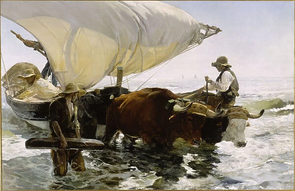 Return from Fishing: Towing the Bark, c. 1895