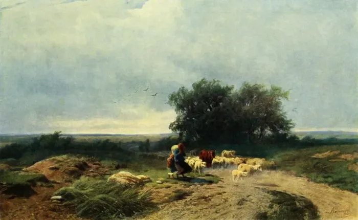 Framed Print : The Return to the Fold, 1868, (1965). Creator: Fyodor Vasil yev Framed Print : The Return to the Fold, 1868, (1965). Creator: Fyodor Vasil yev