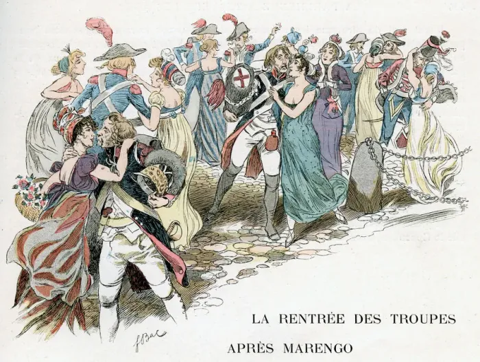 Framed Print : The return of French troops from Marengo, 1800, c1870-1950. Artist: Ferdinand Sigismund Bac Framed Print : The return of French troops from Marengo, 1800, c1870-1950. Artist: Ferdinand Sigismund Bac