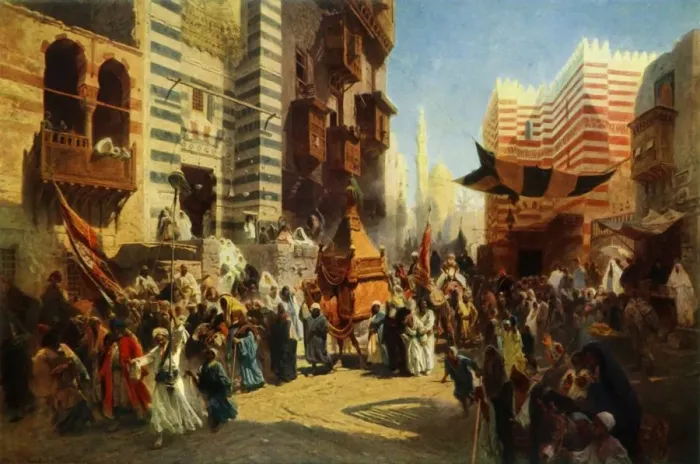 Framed Print : Return of the Holy Carpet from Mekka to Cairo, 1876, (1965). Creator: Konstantin Makovsky Framed Print : Return of the Holy Carpet from Mekka to Cairo, 1876, (1965). Creator: Konstantin Makovsky