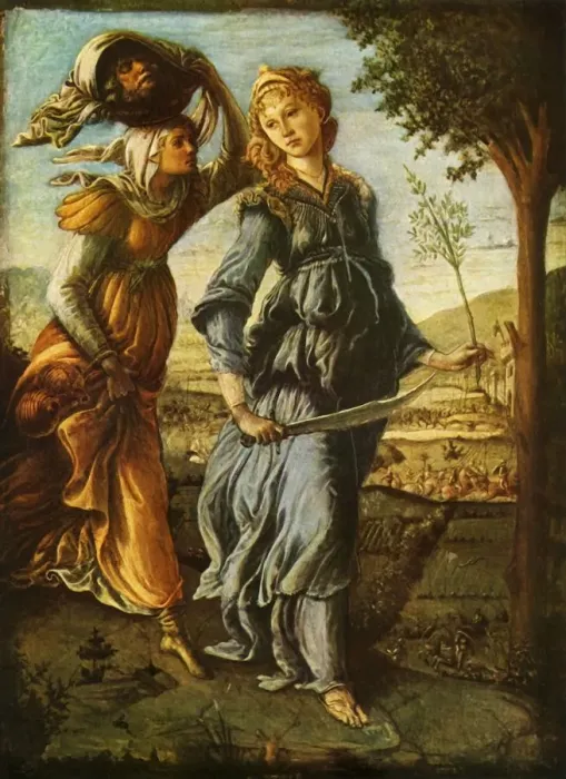 Framed Print : The Return of Judith to Bethulia, c1470, (1937). Creator: Sandro Botticelli Framed Print : The Return of Judith to Bethulia, c1470, (1937). Creator: Sandro Botticelli