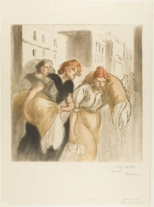 Framed Print : The Return from the Laundry, 4415. Creator: Theophile Alexandre Steinlen Framed Print : The Return from the Laundry, 4415. Creator: Theophile Alexandre Steinlen