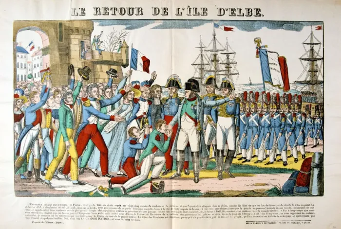Framed Print : The return of Napoleon from the Isle of Elba, 26 February 1815, (c1835) Artist: Francois Georgin