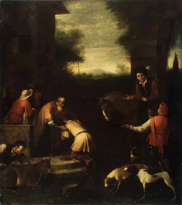 Framed Print : Return of the Prodigal Son, 17th century. Artist: Italian master Framed Print : Return of the Prodigal Son, 17th century. Artist: Italian master