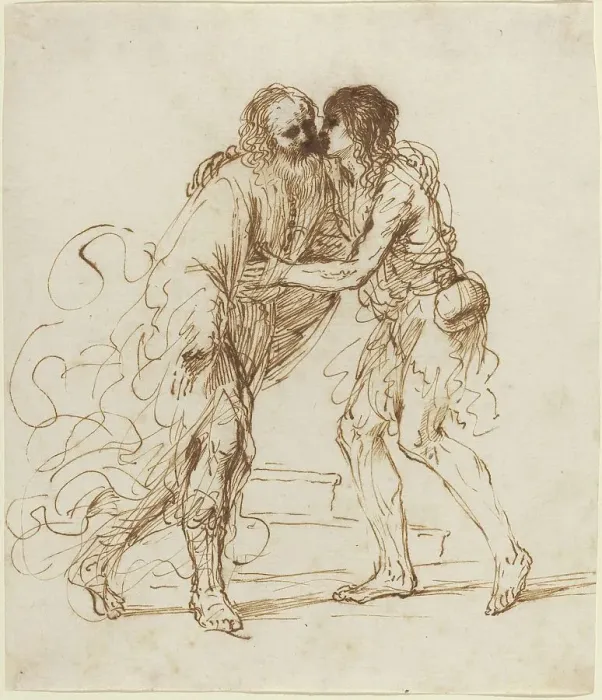 Framed Print : The Return of the Prodigal Son, c. 1640. Creator: Guercino Framed Print : The Return of the Prodigal Son, c. 1640. Creator: Guercino