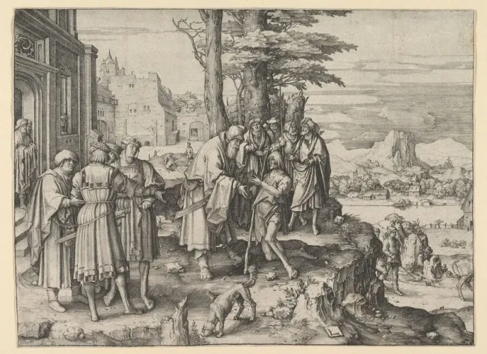 Framed Print : The Return of the Prodigal Son, ca. 1510. Creator: Lucas van Leyden Framed Print : The Return of the Prodigal Son, ca. 1510. Creator: Lucas van Leyden