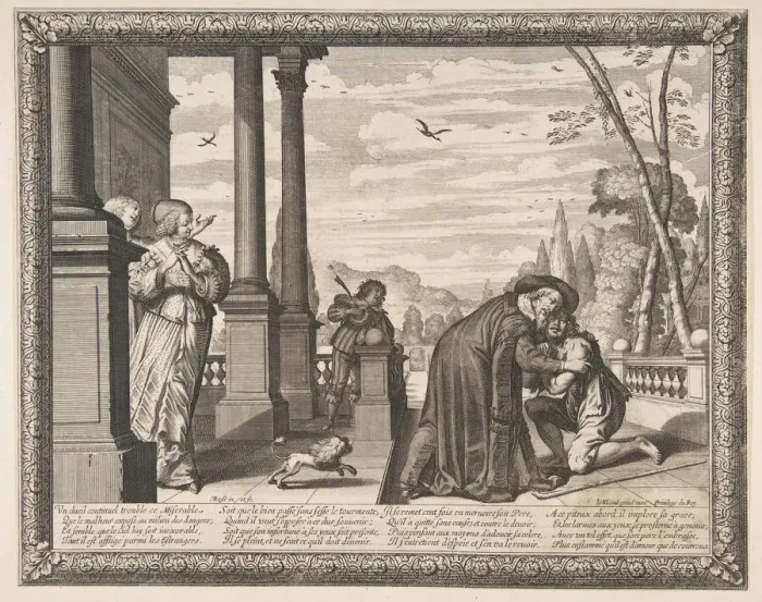 Framed Print : Return of the Prodigal Son, ca. 1636. Creator: Abraham Bosse Framed Print : Return of the Prodigal Son, ca. 1636. Creator: Abraham Bosse
