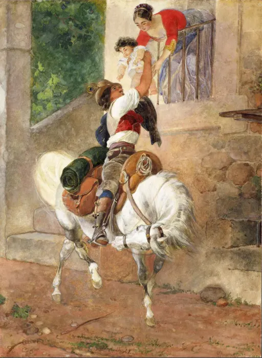 Framed Print : Return of a Roman shepherd home, 1851-1852. Creator: Briullov, Karl Pavlovich (1799-1852) Framed Print : Return of a Roman shepherd home, 1851-1852. Creator: Briullov, Karl Pavlovich (1799-1852)