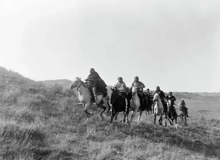 Framed Print : Return of scouts-Cheyenne, C1910. Creator: Edward Sheriff Curtis Framed Print : Return of scouts-Cheyenne, C1910. Creator: Edward Sheriff Curtis