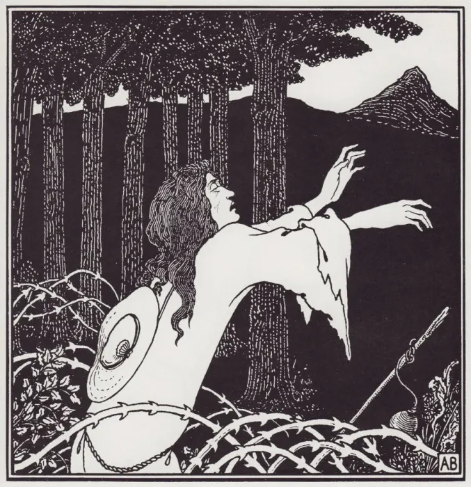Framed Print : The Return of Tannhauser to the Venusberg, 1895. Creator: Aubrey Beardsley Framed Print : The Return of Tannhauser to the Venusberg, 1895. Creator: Aubrey Beardsley