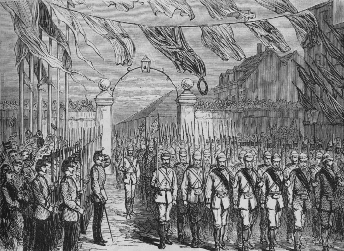 Framed Print : The Return of the Troops from Ashantee, c1880 Framed Print : The Return of the Troops from Ashantee, c1880