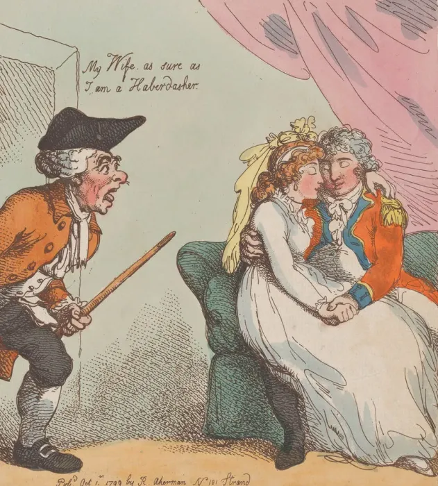 Framed Print : A Return from a Walk, October 1, 1799. October 1, 1799. Creator: Thomas Rowlandson Framed Print : A Return from a Walk, October 1, 1799. October 1, 1799. Creator: Thomas Rowlandson