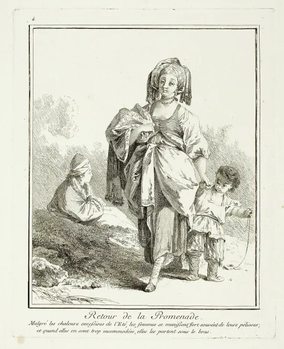 Framed Print : Return Walk, plate four from Suite de Divers Habillements de Peuples du Nord, 1765. Creator: Jean Baptiste Le Prince Framed Print : Return Walk, plate four from Suite de Divers Habillements de Peuples du Nord, 1765. Creator: Jean Baptiste Le Prince