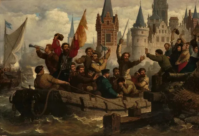 Framed Print : Return of the warriors after the siege of Antwerp, 1878. Creator: Schaefels, Hendrik Frans (1827-1904) Framed Print : Return of the warriors after the siege of Antwerp, 1878. Creator: Schaefels, Hendrik Frans (1827-1904)