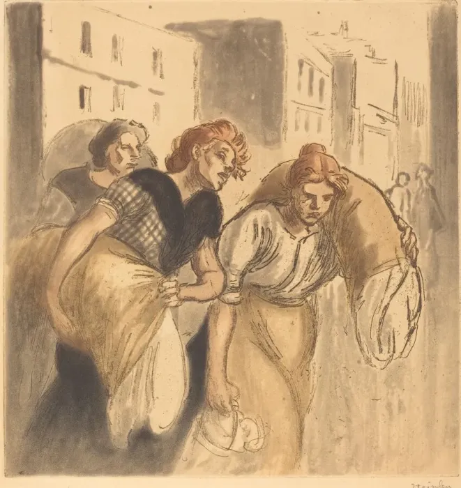 Framed Print : Return from the Wash House (Retour de lavoir), 1912. Creator Framed Print : Return from the Wash House (Retour de lavoir), 1912. Creator