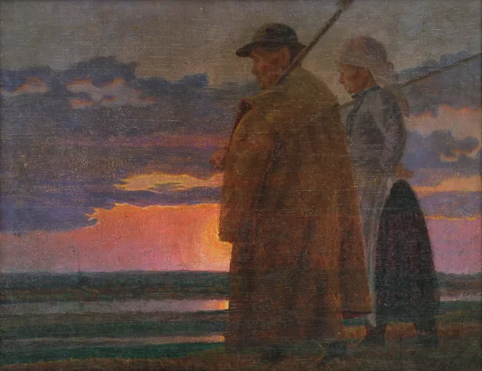 Framed Print : Return from work, 1920-1929. Creator: Ivan Zabota Framed Print : Return from work, 1920-1929. Creator: Ivan Zabota