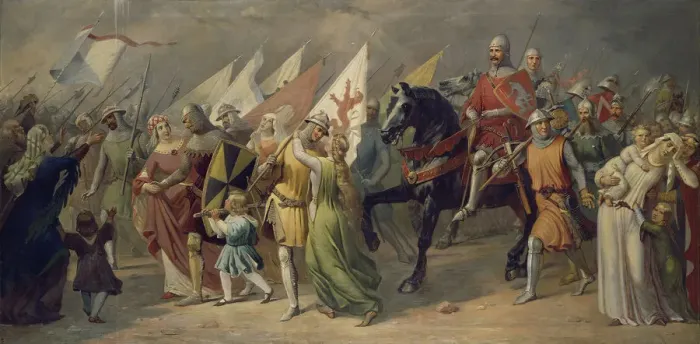 Framed Print : Return of Zurich Soldiers from the Battle of Dattwil, 1351, 1851 Framed Print : Return of Zurich Soldiers from the Battle of Dattwil, 1351, 1851