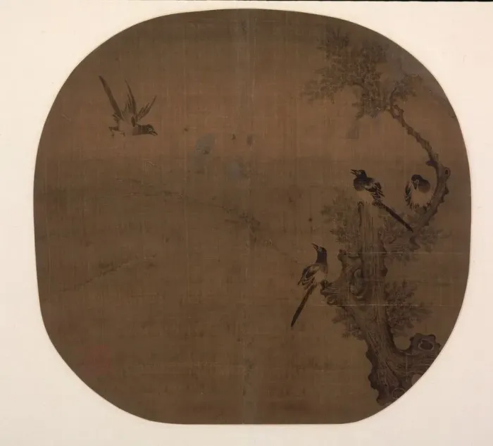 Framed Print : Returning Birds and Old Cypress, late 12th - early 13th Century. Creator: Unknown Framed Print : Returning Birds and Old Cypress, late 12th - early 13th Century. Creator: Unknown