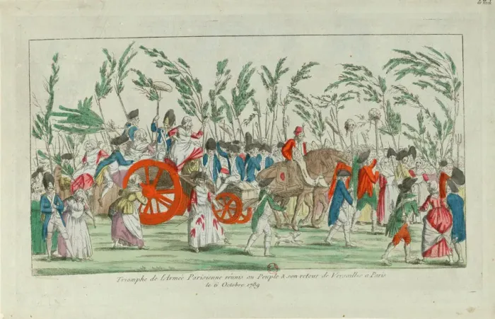 Framed Print : Returning home from the October march to Versailles, 1789, 1789. Creator: Anonymous Framed Print : Returning home from the October march to Versailles, 1789, 1789. Creator: Anonymous