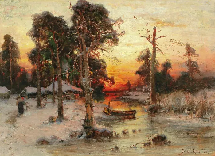 Framed Print : Returning home at sunset, 1902. Creator: Klever, Juli Julievich (Julius) von, the Elder (1850-1924) Framed Print : Returning home at sunset, 1902. Creator: Klever, Juli Julievich (Julius) von, the Elder (1850-1924)