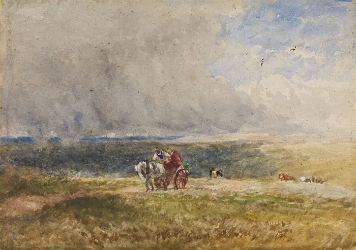 Framed Print : Returning From Market, c1820s. Creator: David Cox the Elder Framed Print : Returning From Market, c1820s. Creator: David Cox the Elder