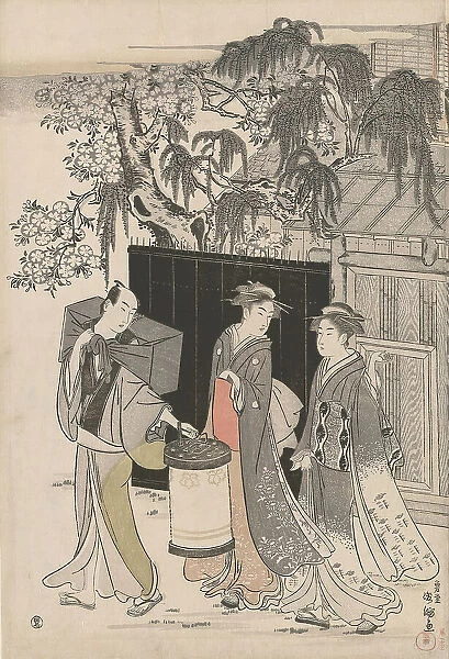 Returning from a Poetry Gathering, Japan, c. 1785 / 89. Creator: Kubo Shunman