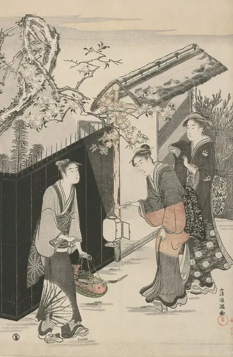 Framed Print : Returning from a Poetry Gathering, Japan, c. 1785 / 89. Creator: Kubo Shunman