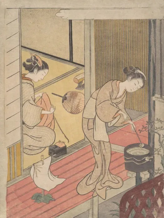 Framed Print : The Returning Sails of the Towel Rack, ca. 1766. ca. 1766. Creator: Suzuki Harunobu Framed Print : The Returning Sails of the Towel Rack, ca. 1766. ca. 1766. Creator: Suzuki Harunobu