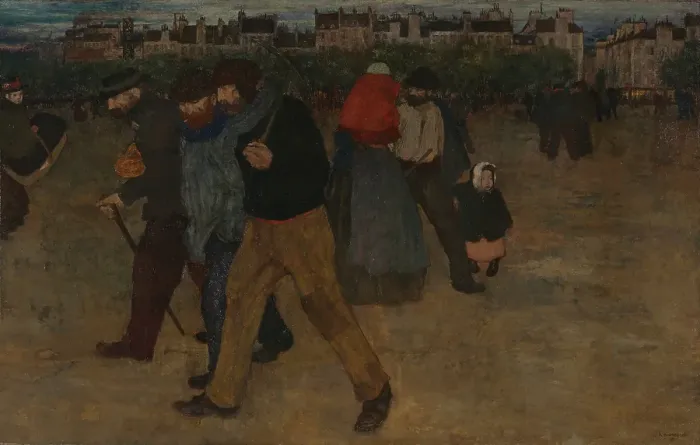 Framed Print : Returning from Work at Sunset, 1896. Creator: Henri Evenepoel Framed Print : Returning from Work at Sunset, 1896. Creator: Henri Evenepoel
