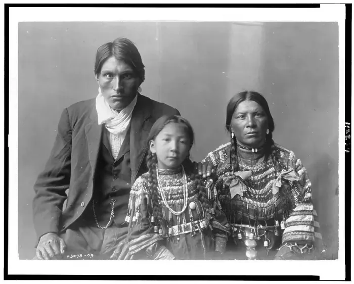 Framed Print : Reuben Black Boy and family, c1910. Creator: Edward Sheriff Curtis Framed Print : Reuben Black Boy and family, c1910. Creator: Edward Sheriff Curtis