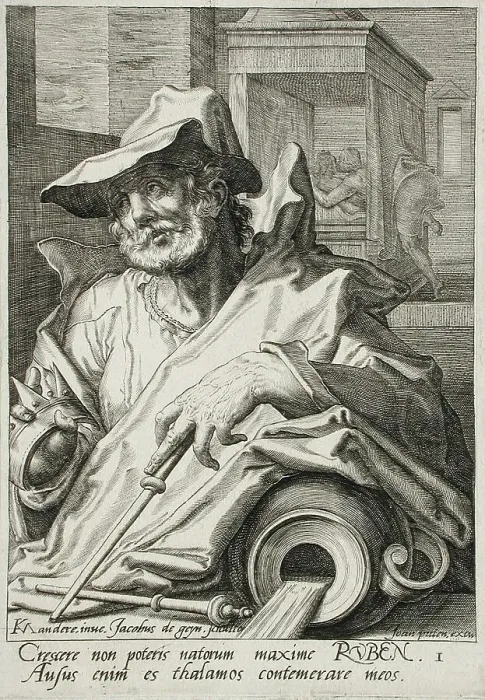 Framed Print : Reuben, c1590. Creator: Jacques de Gheyn II Framed Print : Reuben, c1590. Creator: Jacques de Gheyn II