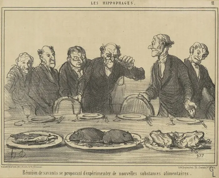 Framed Print : Réunion de Savants se proposant... 19th century. Creator: Honore Daumier Framed Print : Réunion de Savants se proposant... 19th century. Creator: Honore Daumier