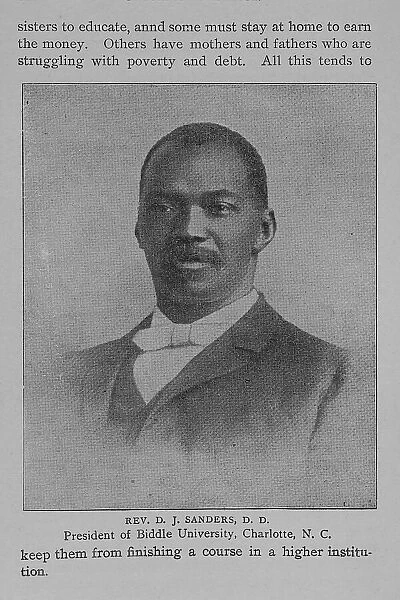 Rev. D.J. Sanders, D.D. : President of Biddle University, Charlotte, N.C. 1902. Creator: Unknown