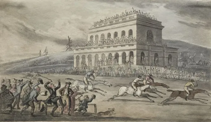 Framed Print : The Rev. Dr. Syntax Loses his Money on the Raceground at York. Creator: Thomas Rowlandson (British Framed Print : The Rev. Dr. Syntax Loses his Money on the Raceground at York. Creator: Thomas Rowlandson (British