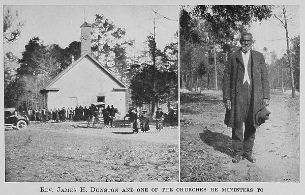 Rev. James H. Dunston and one of the churches he ministers to, 1922. Creator: Unknown
