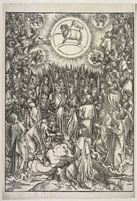 Framed Print : Revelation of St. John: The Adoration of the Lamb, 1511. Creator: Albrecht Dürer (German Framed Print : Revelation of St. John: The Adoration of the Lamb, 1511. Creator: Albrecht Dürer (German