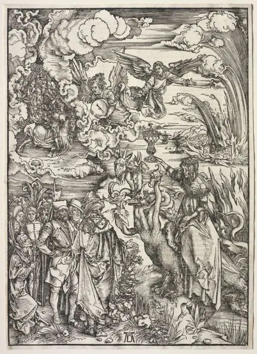 Framed Print : Revelation of St. John: The Woman of Babylon, 1511. Creator: Albrecht Dürer (German Framed Print : Revelation of St. John: The Woman of Babylon, 1511. Creator: Albrecht Dürer (German