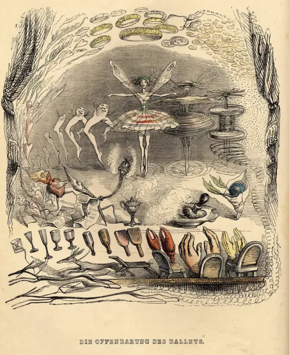 Framed Print : The revelations of Ballet, 1840s. Artist: Grandville, Jean-Jacques (1803-1847) Framed Print : The revelations of Ballet, 1840s. Artist: Grandville, Jean-Jacques (1803-1847)