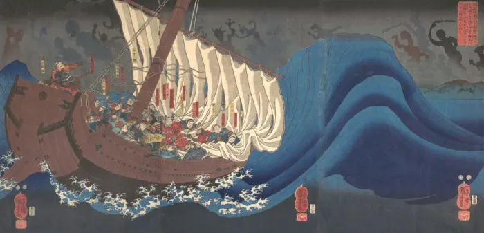 Framed Print : Revenge of the Taira Warriors, 1843-47. Creator: Utagawa Kuniyoshi Framed Print : Revenge of the Taira Warriors, 1843-47. Creator: Utagawa Kuniyoshi