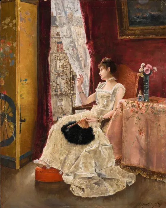 Framed Print : Reverie, 1885. Creator: Stevens, Alfred (1823-1906)