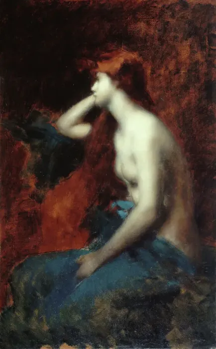 Framed Print : Rêverie, between 1904 and 1905. Creator: Jean Jacques Henner Framed Print : Rêverie, between 1904 and 1905. Creator: Jean Jacques Henner