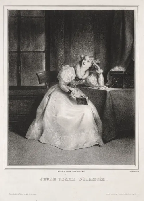 Framed Print : Reverie. Creator: Achille Deveria (French, 1800-1857) Framed Print : Reverie. Creator: Achille Deveria (French, 1800-1857)