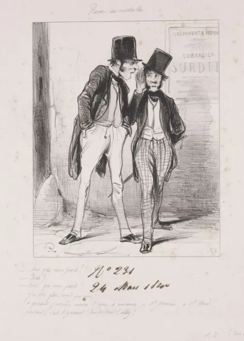 Framed Print : Revers des medailles: Moi qui vous parle, 1840. Creator: Paul Gavarni (French, 1804-1866) Framed Print : Revers des medailles: Moi qui vous parle, 1840. Creator: Paul Gavarni (French, 1804-1866)