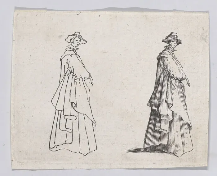 Framed Print : Reverse Copy of La Dame au Vêtement Ample (The Woman with the Ample Clothing), 17th century. Creator: Anon Framed Print : Reverse Copy of La Dame au Vêtement Ample (The Woman with the Ample Clothing), 17th century. Creator: Anon