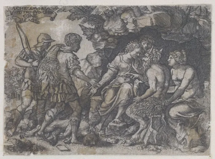 Framed Print : Reverse Copy of Thetis and Chiron, 1546. Creator: Unknown Framed Print : Reverse Copy of Thetis and Chiron, 1546. Creator: Unknown