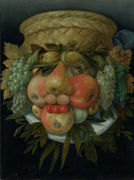 Reversible Anthropomorphic Portrait of a Man Composed of Fruit