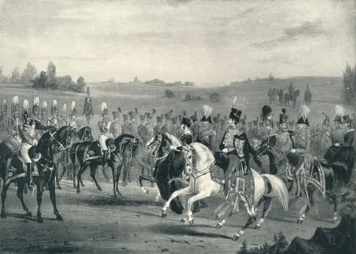 Framed Print : Review of the 1st Life Guards and 8th Hussars, June 4th, 1842, 1842 (1909). Artist: James Henry Lynch Framed Print : Review of the 1st Life Guards and 8th Hussars, June 4th, 1842, 1842 (1909). Artist: James Henry Lynch